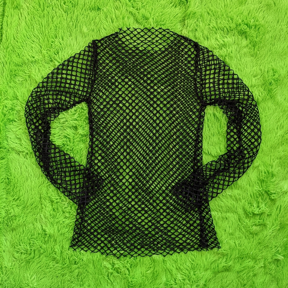 NWOT Black Fishnet Shirt